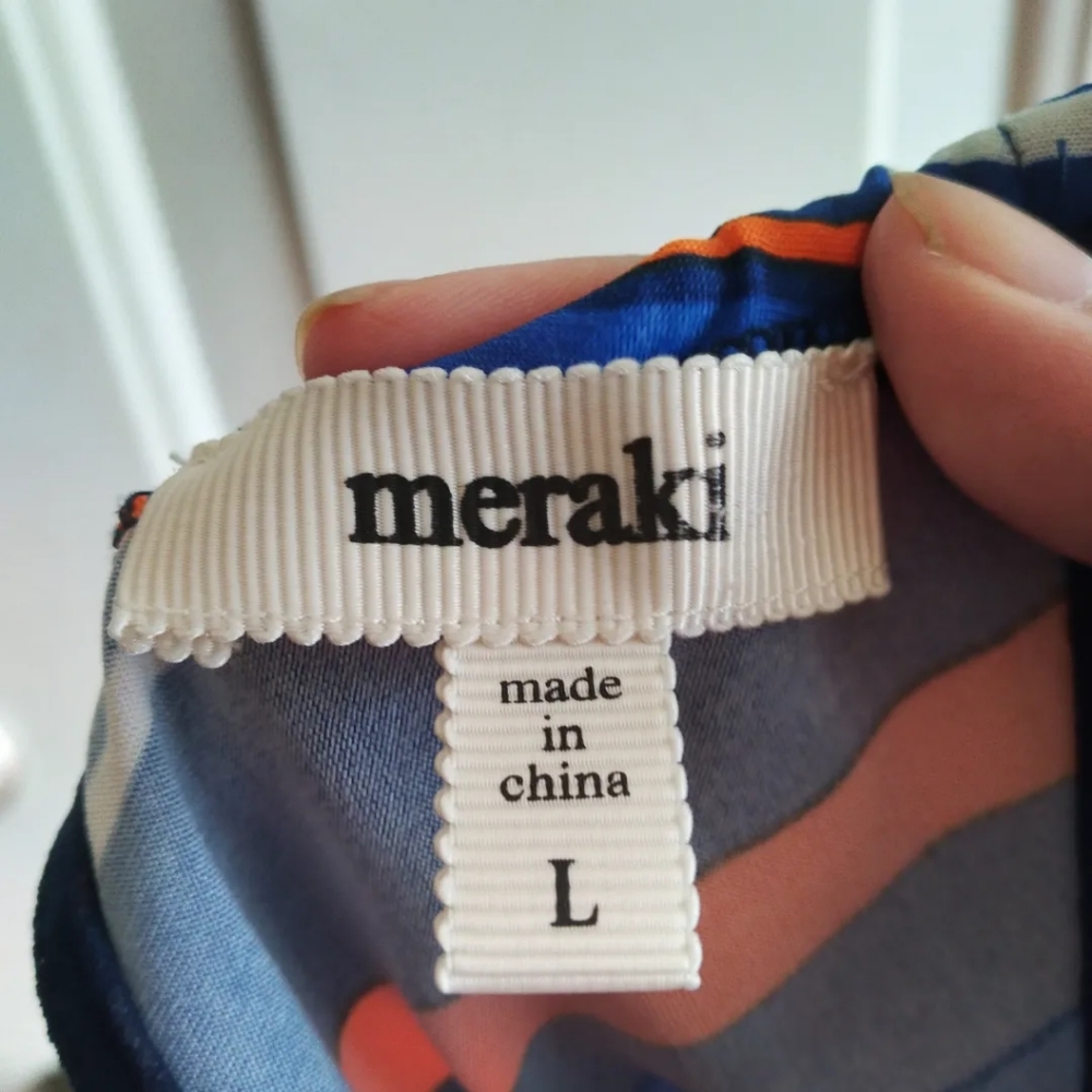 Meraki Chevron Stripe Handkerchief Sleeveless top, size L - Picture 5 of 7